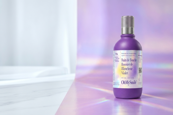 Composition comparée blanc clinique vs violet iridescent — peroxyde vs correcteur